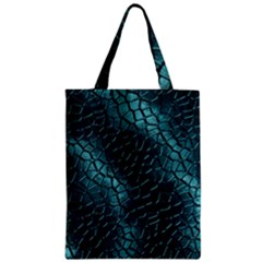 Texture Glass Network Glass Blue Zipper Classic Tote Bag
