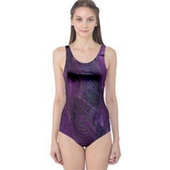 Abstract Form Pattern Texture One Piece Swimsuit