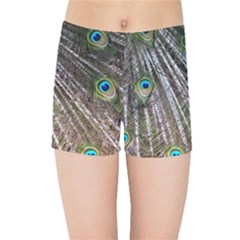 Peacock Feathers Pattern Colorful Kids  Sports Shorts