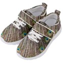 Peacock Feathers Pattern Colorful Kids  Velcro Strap Shoes View2