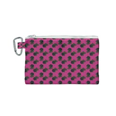 Black Rose Pink Canvas Cosmetic Bag (small) by snowwhitegirl