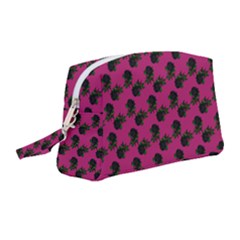 Black Rose Pink Wristlet Pouch Bag (medium) by snowwhitegirl