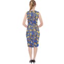 Blue and Yellow design Midi Bodycon Dress View2