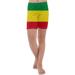 Current Flag Of Ethiopia Kids  Lightweight Velour Capri Yoga Leggings by abbeyz71