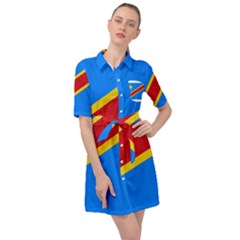 Flag Of The Democratic Republic Of The Congo, 1997-2003 Belted Shirt Dress by abbeyz71