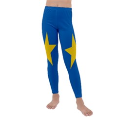Flag Of The Democratic Republic Of The Congo, 1997-2003 Kids  Lightweight Velour Leggings by abbeyz71