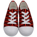 Circles Lines Black Orange Kids  Low Top Canvas Sneakers View1
