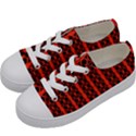 Circles Lines Black Orange Kids  Low Top Canvas Sneakers View2