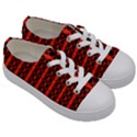 Circles Lines Black Orange Kids  Low Top Canvas Sneakers View3
