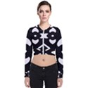 Pattern Flower Black Long Sleeve Zip Up Bomber Jacket View1