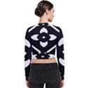 Pattern Flower Black Long Sleeve Zip Up Bomber Jacket View2