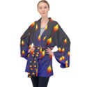 Flower Buds Floral Night Long Sleeve Velvet Kimono  View1