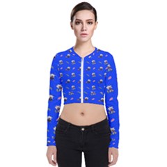 Finalpattern Puffer Jacker Blue Long Sleeve Zip Up Bomber Jacket