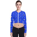 Finalpattern Puffer Jacker Blue Long Sleeve Zip Up Bomber Jacket View1