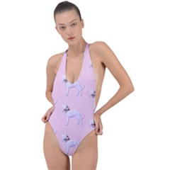 Dogs Pets Anima Animal Cute Backless Halter One Piece Swimsuit