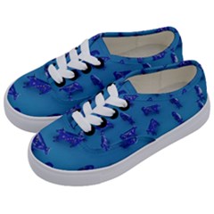 Cow Illustration Blue Kids  Classic Low Top Sneakers by HermanTelo