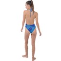Cow Illustration Blue Backless Halter One Piece Swimsuit View2
