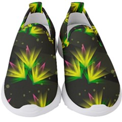 Floral Abstract Lines Kids  Slip On Sneakers by HermanTelo