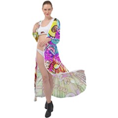 Music Abstract Sound Colorful Maxi Chiffon Beach Wrap by Mariart