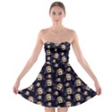 Cartoon Dachshund Puppy Face Strapless Bra Top Dress View1