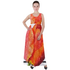 Tulip Watercolor Red And Black Stripes Empire Waist Velour Maxi Dress