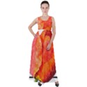 Tulip watercolor Red and black stripes Empire Waist Velour Maxi Dress View1