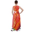 Tulip watercolor Red and black stripes Empire Waist Velour Maxi Dress View2