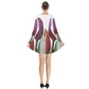 Tulips spring bouquet Long Sleeve Velvet V-neck Dress View2