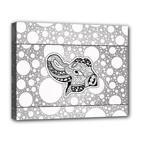 Elegant Mandala Elephant In Black And Wihte Deluxe Canvas 20  X 16  (stretched)