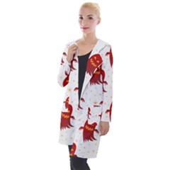 Ghost Halloween Drawing Flower Leaf Hooded Pocket Cardigan