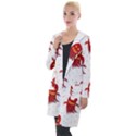 Ghost Halloween Drawing Flower Leaf Hooded Pocket Cardigan View1