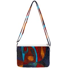 Abstract With Heart Double Gusset Crossbody Bag by bloomingvinedesign