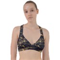 Black Marble texture with gold veins floor background print luxuous real marble Sweetheart Sports Bra View1