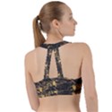 Black Marble texture with gold veins floor background print luxuous real marble Sweetheart Sports Bra View2