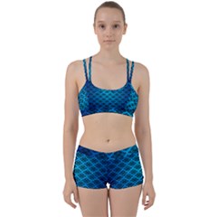 Pattern Texture Geometric Blue Perfect Fit Gym Set by Alisyart