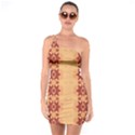 Brown Flower One Soulder Bodycon Dress View1