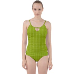 Background Texture Pattern Green Cut Out Top Tankini Set by HermanTelo