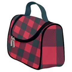Canadian Lumberjack Red And Black Plaid Canada Satchel Handbag by snek
