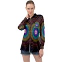 Artskop Kaleidoscope Pattern Long Sleeve Satin Shirt View1