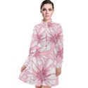 Pink flowers Long Sleeve Chiffon Shirt Dress View1