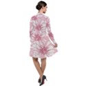 Pink flowers Long Sleeve Chiffon Shirt Dress View2