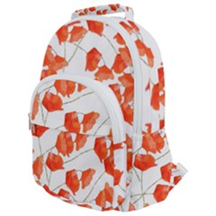 Pattern Coquelicots  Rounded Multi Pocket Backpack