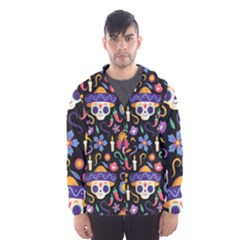 Dia De Los Muertos Men s Hooded Windbreaker