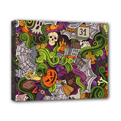 Halloween Doodle Vector Seamless Pattern Canvas 10  X 8  (stretched) by Sobalvarro