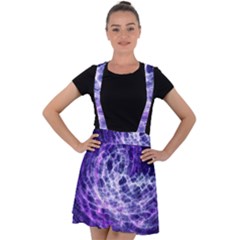 Abstract Space Velvet Suspender Skater Skirt