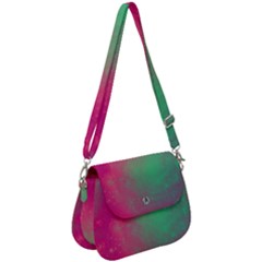 Effet Galaxy Rose/vert Saddle Handbag by kcreatif
