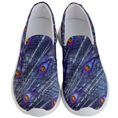 Peacock Feathers Color Plumage Blue Men s Lightweight Slip Ons by Sapixe