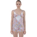 Abstrait Triangles Rose Tie Front Two Piece Tankini View1