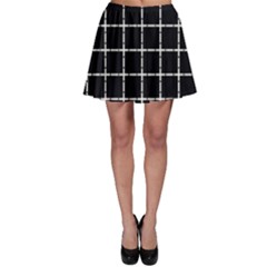 Pattern Carreaux Blanc/noir Skater Skirt