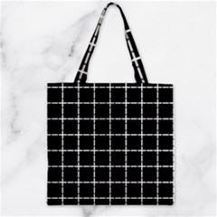Pattern Carreaux Blanc/noir Zipper Grocery Tote Bag